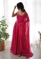 Georgette Bandhani Gown