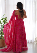 Georgette Bandhani Gown