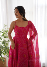 Georgette Bandhani Gown