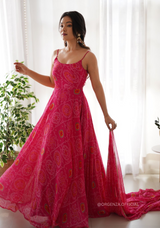Georgette Bandhani Gown
