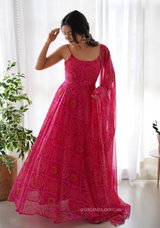 Georgette Bandhani Gown