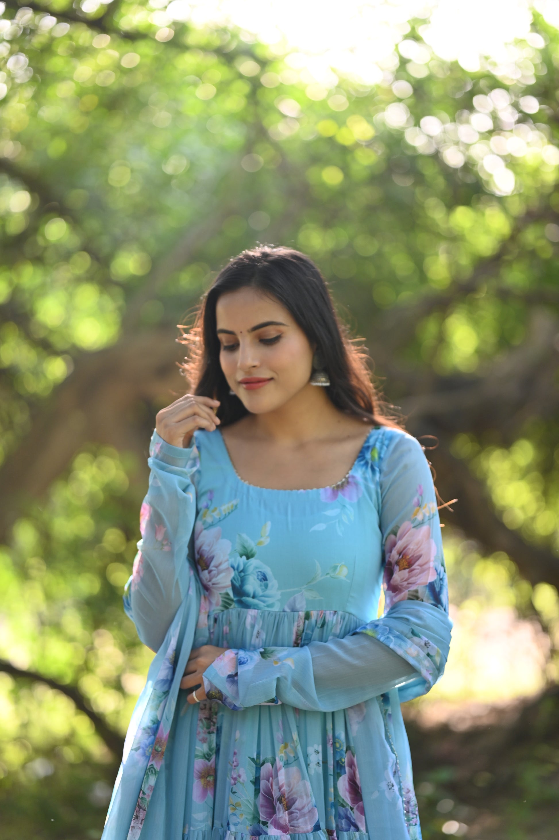 Sky Phoolvari Anarkali set