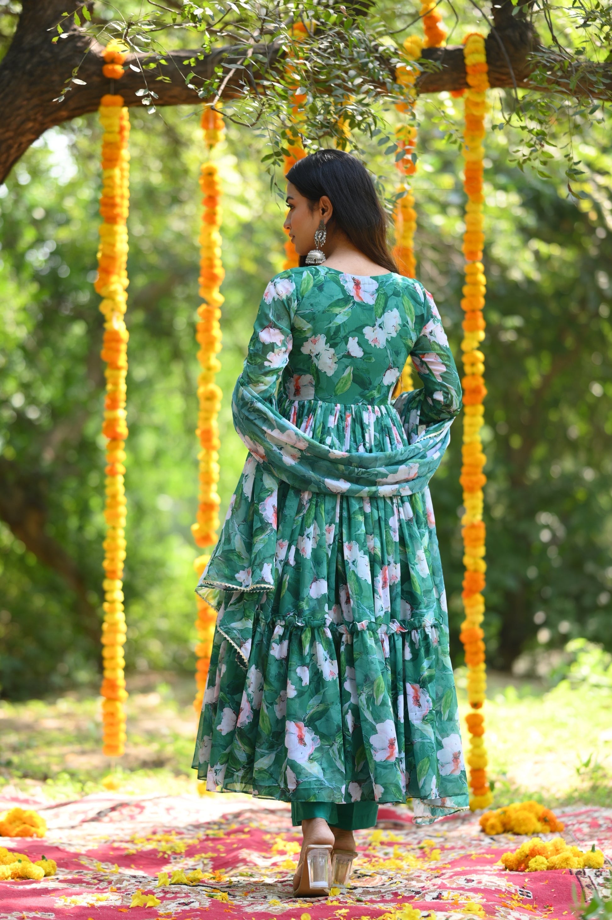PINE GREEN ALIA CUT ANARKALI