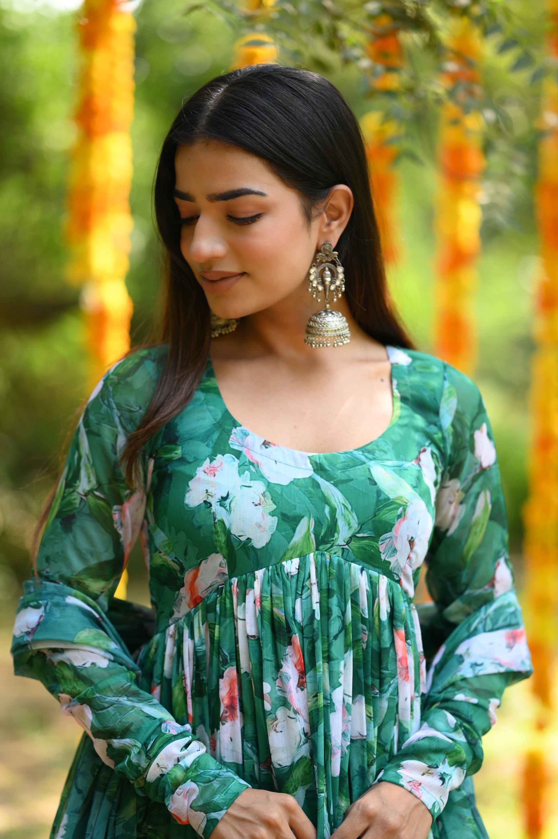 PINE GREEN ALIA CUT ANARKALI