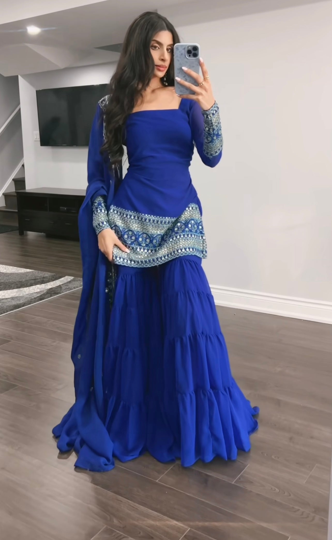 georgette Embroidered Women's Stitched Kurti