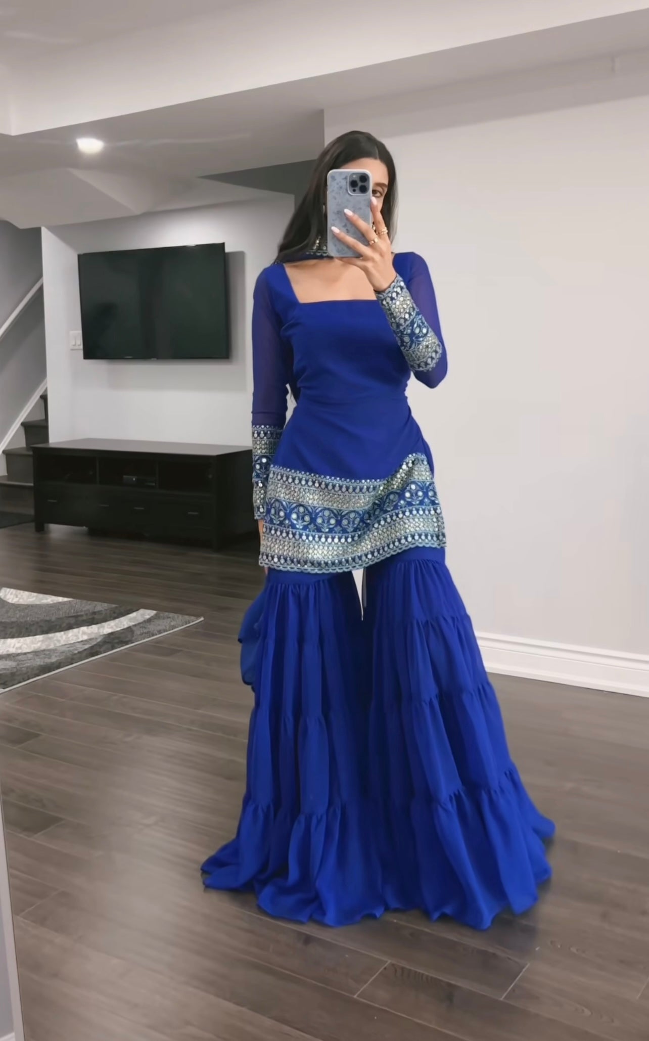 georgette Embroidered Women's Stitched Kurti